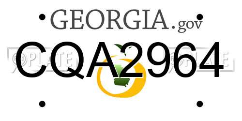 CQA2964 Georgia License Plate