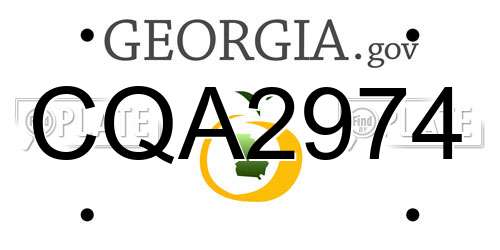 CQA2974 Georgia License Plate