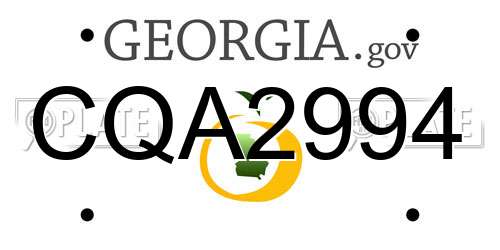 CQA2994 Georgia License Plate