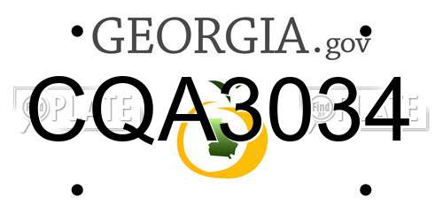 CQA3034 Georgia License Plate