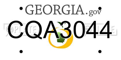 CQA3044 Georgia License Plate