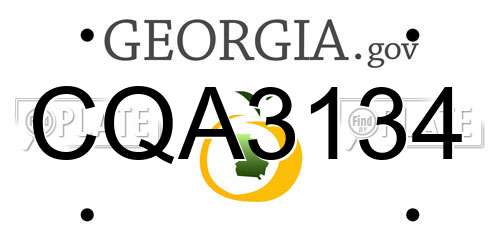 CQA3134 Georgia License Plate