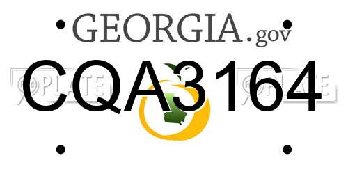 CQA3164 Georgia License Plate
