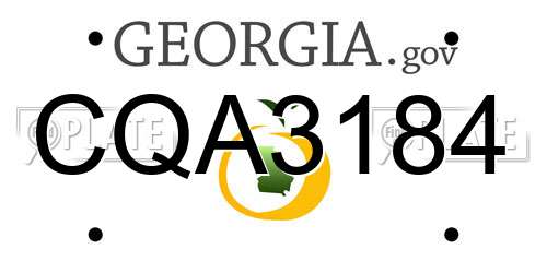 CQA3184 Georgia License Plate