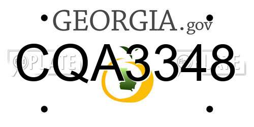 CQA3348 Georgia License Plate