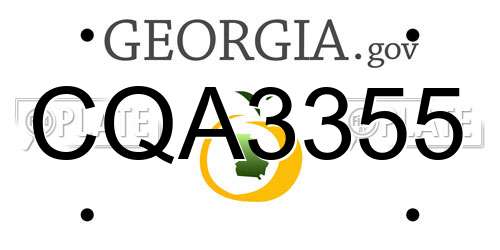 CQA3355 Georgia License Plate