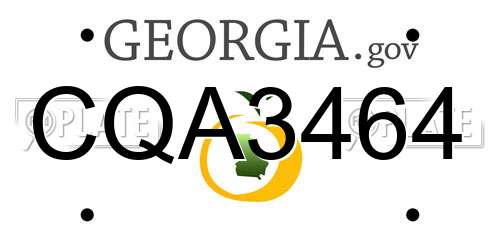 CQA3464 Georgia License Plate