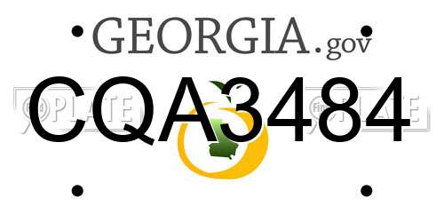 CQA3484 Georgia License Plate