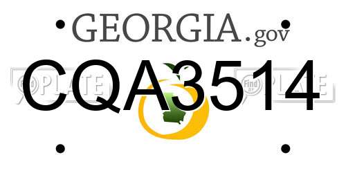 CQA3514 Georgia License Plate