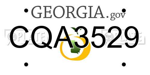 CQA3529 Georgia License Plate