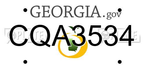 CQA3534 Georgia License Plate