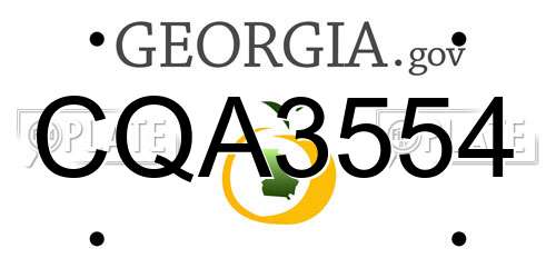 CQA3554 Georgia License Plate