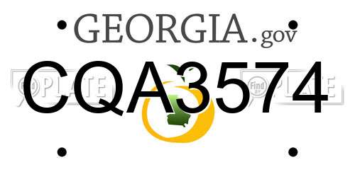CQA3574 Georgia License Plate
