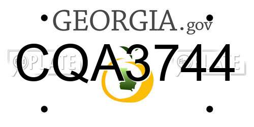CQA3744 Georgia License Plate