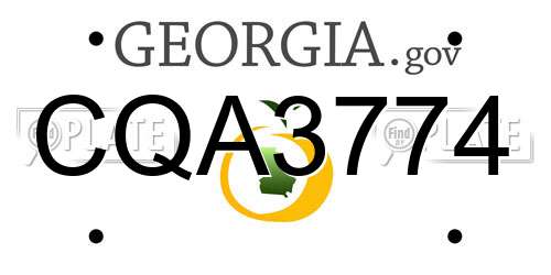 CQA3774 Georgia License Plate