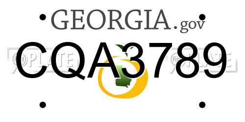 CQA3789 Georgia License Plate