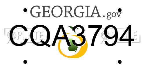 CQA3794 Georgia License Plate