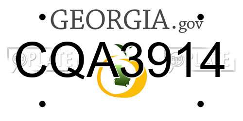 CQA3914 Georgia License Plate