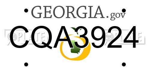 CQA3924 Georgia License Plate