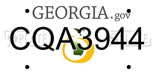CQA3944 Georgia License Plate