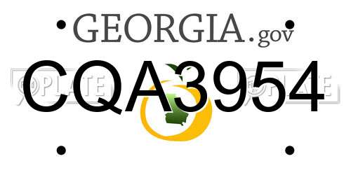CQA3954 Georgia License Plate