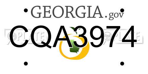 CQA3974 Georgia License Plate