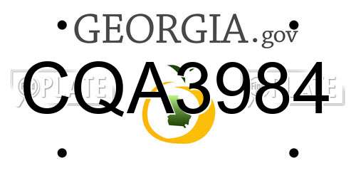 CQA3984 Georgia License Plate