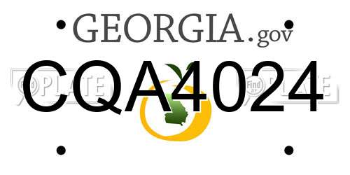 CQA4024 Georgia License Plate
