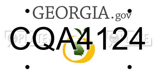 CQA4124 Georgia License Plate
