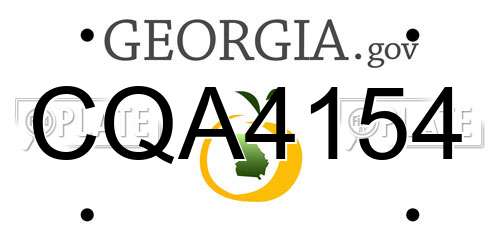 CQA4154 Georgia License Plate