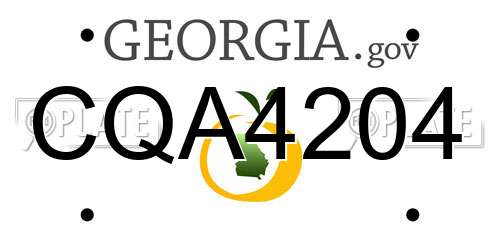 CQA4204 Georgia License Plate