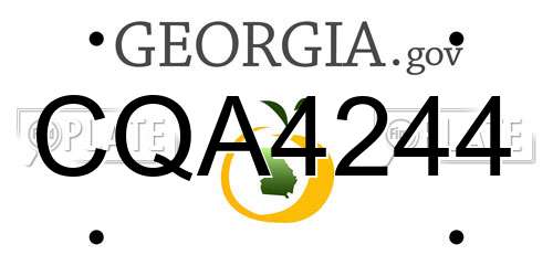 CQA4244 Georgia License Plate