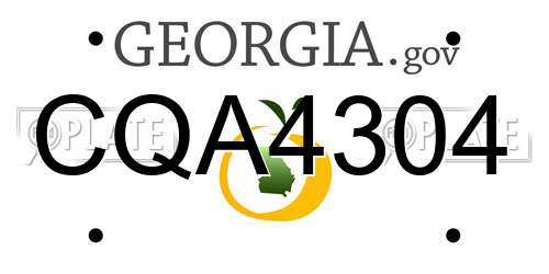 CQA4304 Georgia License Plate