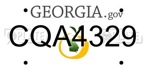CQA4329 Georgia License Plate