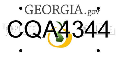 CQA4344 Georgia License Plate