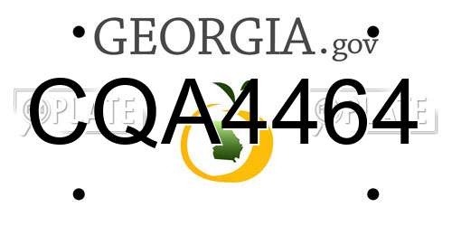 CQA4464 Georgia License Plate
