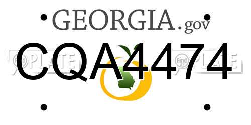 CQA4474 Georgia License Plate