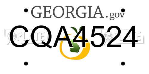 CQA4524 Georgia License Plate