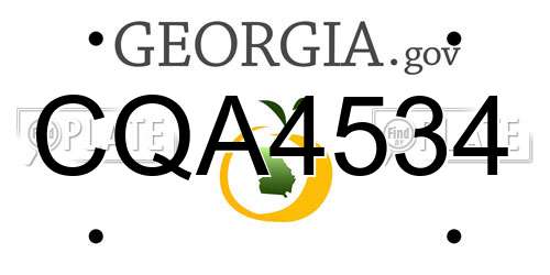 CQA4534 Georgia License Plate