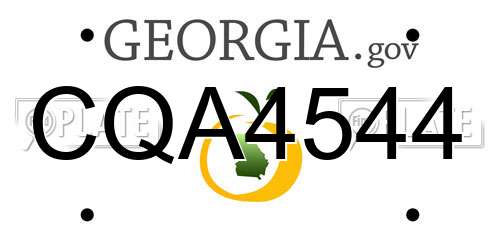 CQA4544 Georgia License Plate