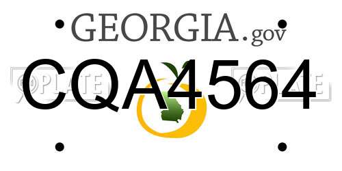 CQA4564 Georgia License Plate