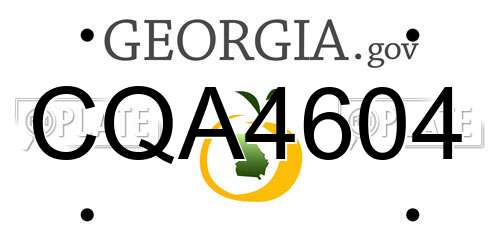 CQA4604 Georgia License Plate