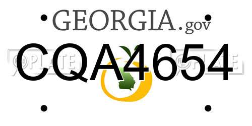 CQA4654 Georgia License Plate