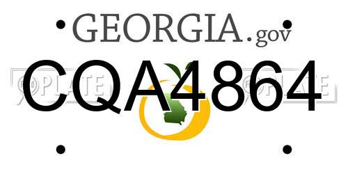 CQA4864 Georgia License Plate