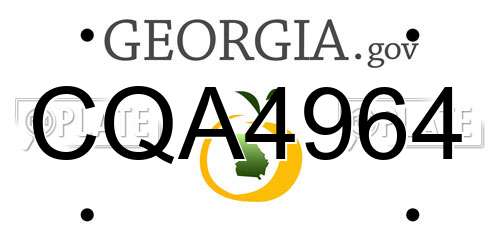CQA4964 Georgia License Plate