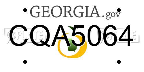 CQA5064 Georgia License Plate
