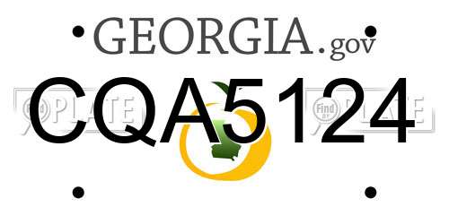 CQA5124 Georgia License Plate
