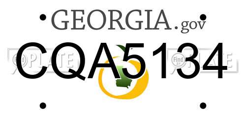 CQA5134 Georgia License Plate