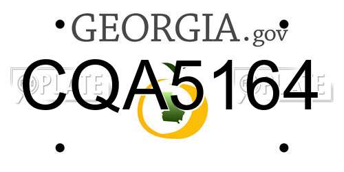 CQA5164 Georgia License Plate