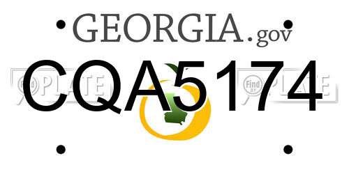 CQA5174 Georgia License Plate